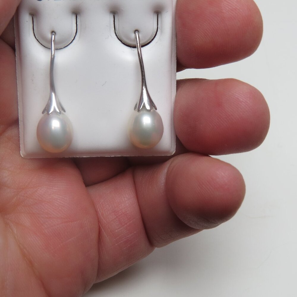 Sterling Silver Earring Fresh Water Pearl Hand Crafted